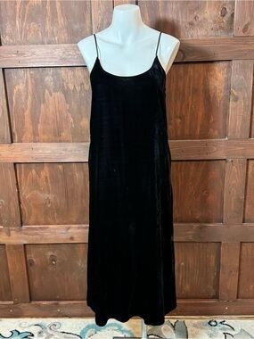 ATM Anthony Thomas Melillo Black Velvet Slip Maxi Dress